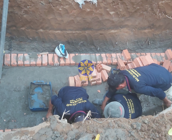 Thi công xây gạch chịu nhiệt buồng đốt